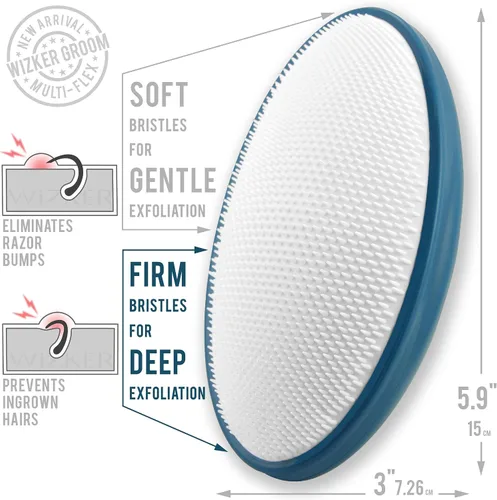 Miniatura 6 de WIZKER - Cepillo exfoliante 2 en 1 para piel sensible, cerdas suaves y firmes, limpiador facial y corporal, impermeable, resistente al moho