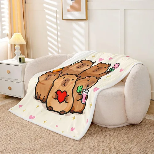 Miniatura 7 de Erosebridal Funny Capybaras Blanket Capybara Lover Gifts Cute Fleece Blanket for Kids Girls Boys, Capybara Decorations Blankets 40"x50", Kawaii