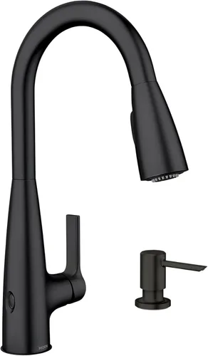 Miniatura 18 de Moen Haelyn - Grifo de cocina monocontrol con rociador extraíble cromado con potencia para una limpieza más rápida, dispensador de jabón incluido