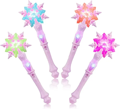Miniatura 7 de EnrichFun - Varita de copo de nieve de Frozen que se ilumina con sonido, juguetes mágicos con movimiento para princesas para niñas, favoritos