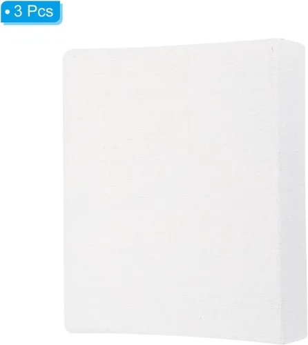 Miniatura 3 de PATIKIL Lienzos de pintura de lino para pintura, paquete de 3 paneles cuadrados de madera de 4 x 4 pulgadas, paneles de lienzo de arte en blanco