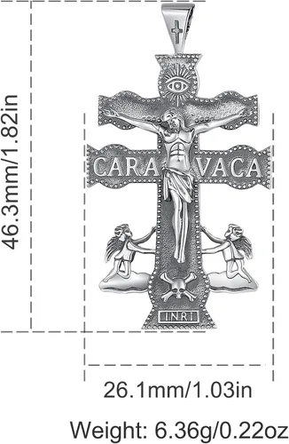 Miniatura 111 de CELESTIA Medallas de plata de ley 925 San Miguel/San Cristóbal/San Benito/San Gabriel/Virgen María/Jesús/Caravaca/Metatrón/Sello de los Siete