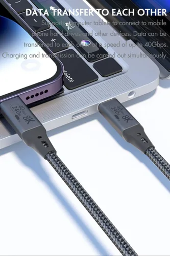 Miniatura 2 de Cable USB4 de 3 pies compatible con Thunderbolt 3, Thunderbolt 4 y USB-C, compatible con pantalla HD de 8K, transferencia de datos de 40 gbps, carga