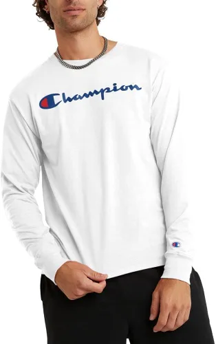 Champion Camiseta para hombre, camiseta clásica de manga larga, cómoda, suave para hombre (regular o grande y alto)