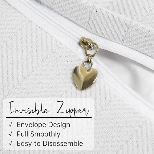 Miniatura 7 de ZWJD Fundas de almohada color crema de 18 x 18 pulgadas Juego de 2 fundas de almohada de chenilla con diseño elegante Fundas de almohada decorativas