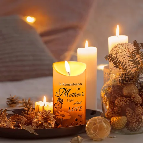 Miniatura 3 de Gerrii Regalos de condolencias por la pérdida de la madre, velas LED sin llama, de 3 x 6 pulgadas, velas conmemorativas en recuerdo de mi madre