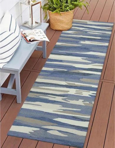 Miniatura 13 de Liora Manne CAPR5163633 - Alfombra costera para interiores y exteriores, color azul marino, 2 pies x 5 pies Cuerdas Navy