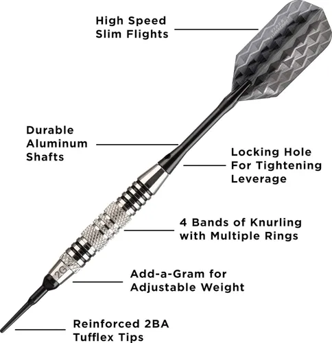 Miniatura 6 de Bobcat Adjustable Weight Soft Tip Darts with Storage/Travel Case