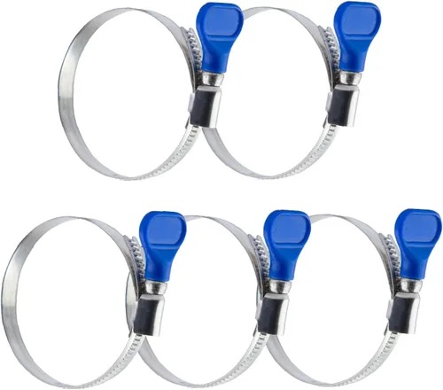 POWERTEC 70332 Abrazadera de Manguera con Llave de 3 Pulgadas, Abrazaderas de Manguera de Acero Inoxidable Ajustables con Tornillo de Pulgar para