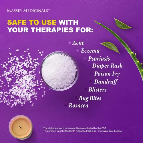 Miniatura 5 de Massey Medicinals CF Sea Salt Bath Soak: Pure Ocean Luxury para relajantes baños probióticos Candida Freedom Aloe Vera Ácido alfa lipoico