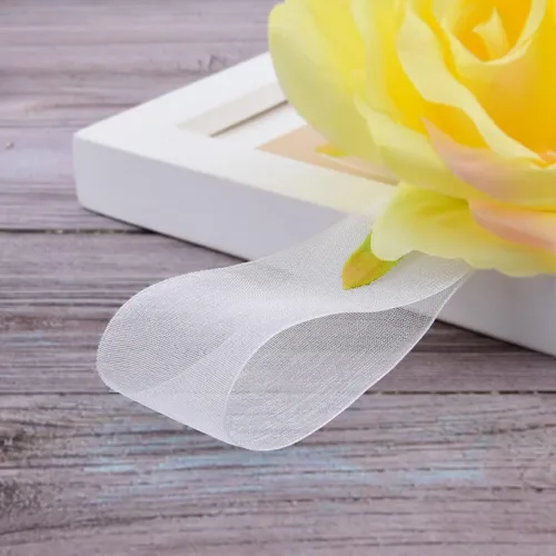 Miniatura 2 de Hapeper Cinta de organza transparente de 1-1/2 pulgadas para envolver regalos, decoración de fiestas, 50 yardas/rollo (blanco)