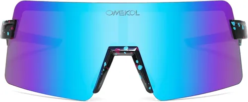 Miniatura 7 de OMEKOL Dos tamaños para adultos y jóvenes, lentes de sol polarizados para hombres y mujeres, para deportes al aire libre, gafas de béisbol UV400