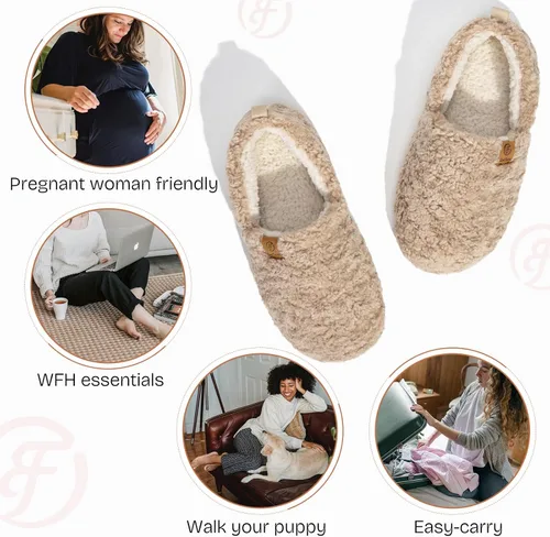 Miniatura 5 de EverFoams Pantuflas completas de espuma viscoelástica de oveja para mujer