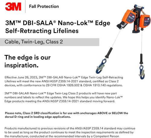 Miniatura 5 de 3M DBI-SALA Nano-Lok XL Línea de vida autorretráctil 3100263, Web, gancho giratorio a presión, 20 pies, Clase 1