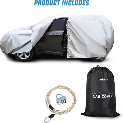 Miniatura 4 de Nilight Funda impermeable para automóvil SUV para todo tipo de clima, protección UV, resistente al viento, para exteriores, cubierta completa