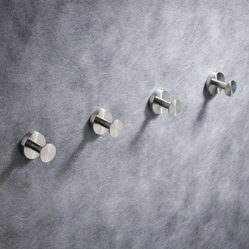 Miniatura 9 de NEWRAIN Ganchos para toallas, paquete de 4 toalleros para pared de baño, puerta de armario, cocina, dormitorio, hotel, diseño moderno y sin