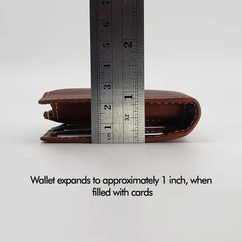 Miniatura 3 de ag wallets Billetera plegable de cuero de vaca para hombre con forma única y tarjeta de identificación (marrón vintage), OS (1209CF), Marrón