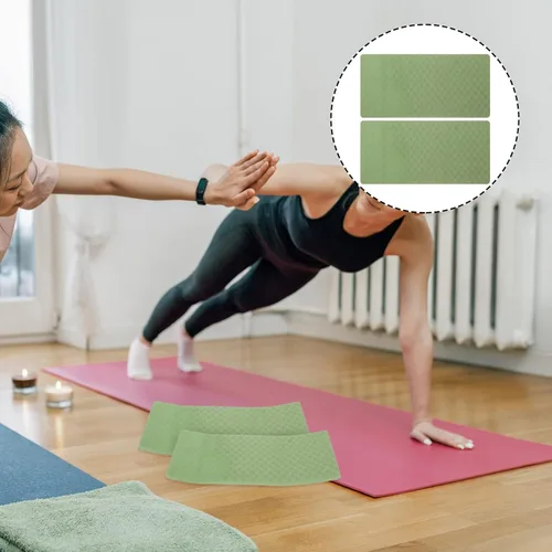 Miniatura 5 de Rodilleras de yoga, 1 par de cojines gruesos antideslizantes para soporte de codo y rodilla de 13.4 x 6.7 pulgadas, accesorio para esterilla de yoga