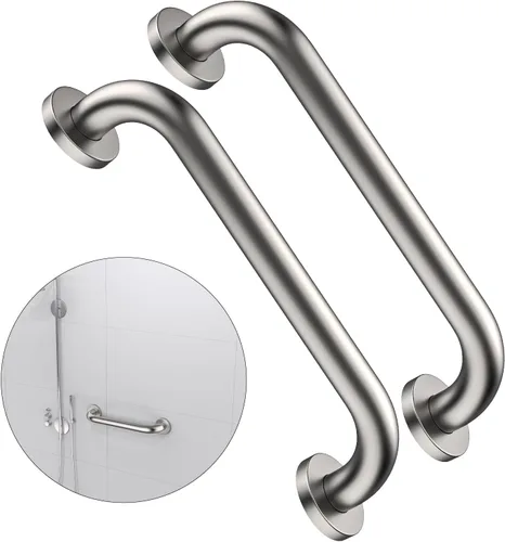 Miniatura 10 de Paquete de 2 barras de regadera de 16 pulgadas - Diámetro de 1.25", mango de barra de regadera de acero inoxidable blanco ZUEXT para baño, barra