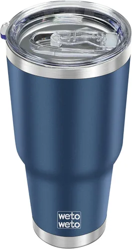 Miniatura 18 de WETOWETO - Vaso de 30oz, taza de viaje con aislamiento al vacío de acero inoxidable, taza de café y agua con recubrimiento en polvo de doble pared