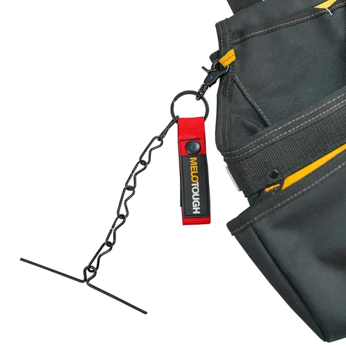 Miniatura 12 de MELOTOUGH Correa de cinta para cinturón de herramientas, portacinta para electricistas con cadena, llavero y mosquetón con gatillo