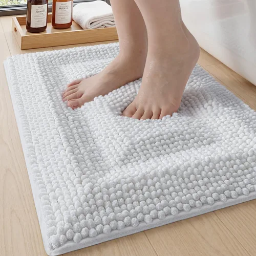 DEXI Tapetes de baño para baño, de 16 x 24 pulgadas, antideslizante, lavable, tapete de baño absorbente de felpilla suave y gruesa para suelo de