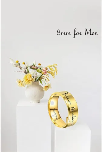 Miniatura 3 de Anillos a juego personalizados para parejas juego de anillos de promesa grabados para parejas con 2 anillos juegos de anillos de compromiso de boda