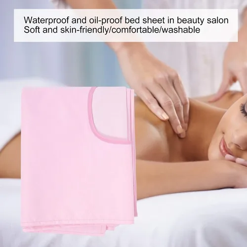 Miniatura 3 de Sábana para cama de masaje de spa, 2 piezas, reutilizables, resistentes al aceite, de algodón suave, para salón de belleza, con agujero de cama (#2)