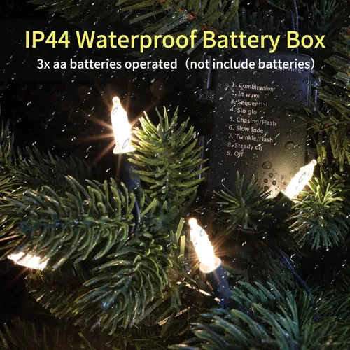 Miniatura 3 de Luces de Cadena Operadas por Batería, 50 LED 18 pies Luces de Navidad Luces Mini con Temporizador y 8 Modos, para Árbol de Navidad, Corona, Fiesta