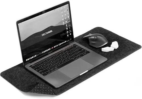 DELTAHUB - Almohadilla protectora de escritorio de fieltro minimalista, antideslizante, antideslizante, fácil de limpiar, fácil deslizamiento, larga