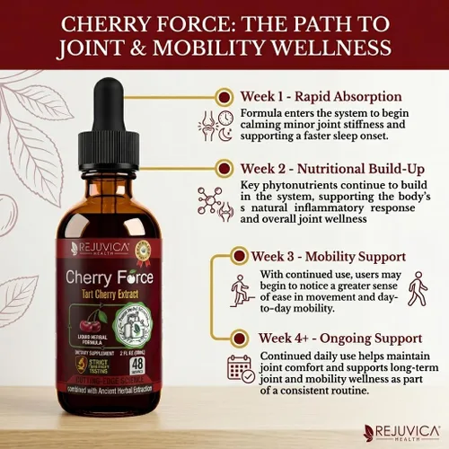Miniatura 8 de Rejuvica Health Cherry Force - Extracto avanzado de cereza ácida - Verdaderas cerezas ácidas - Rico en fitonutrientes - Extracto líquido para una
