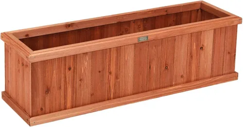 Miniatura 8 de Giantex Jardinera elevada para jardín o vegetales, maceta montada en ventana para jardín, caja de madera para plantar, 40 x 12 x 12 pulgadas