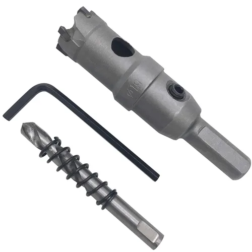 Miniatura 18 de Sierra de agujero TCT de 0.551 in, 9/16 pulgadas de diámetro de corte de carburo de tungsteno, abridor de agujeros con punta de carburo