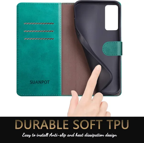 Miniatura 6 de SUANPOT - Funda de piel para Samsung Galaxy S20 FE con bloqueo RFID, soporte para tarjetas de crédito, funda tipo cartera con tapa a prueba