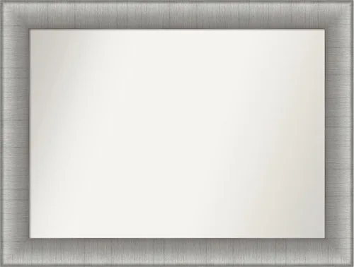Miniatura 130 de Amanti Art Espejo de baño plateado para sobre fregadero, 28 x 47 pulgadas, espejo rectangular de plata imperial, marco de madera tradicional de gran