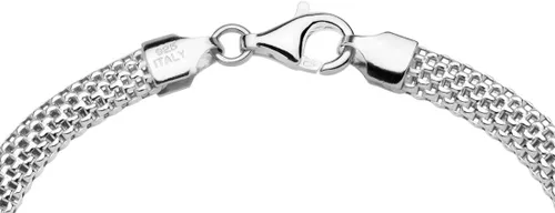 Miniatura 2 de Miabella 925 Sterling Silver Italian 5mm Mesh Link Chain Bracelet for Women, Made in Italy