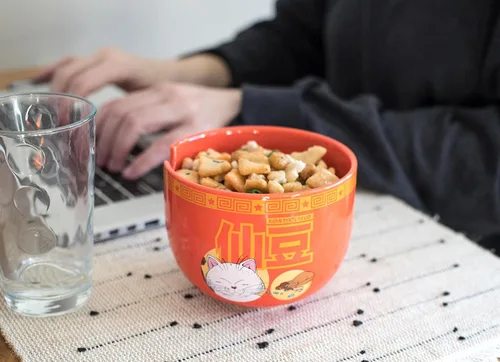 Miniatura 2 de Dragon Ball Z Karin - Juego de vajilla de cerámica japonesa El ajuste del lugar incluye cuenco de ramen de 16 onzas y palillos de madera, juego