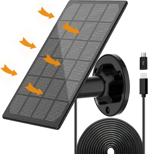 Miniatura 8 de Panel solar para cámara exterior, cargador solar resistente al agua IP66, suministro de energía solar continuo para cámaras de seguridad, con cable