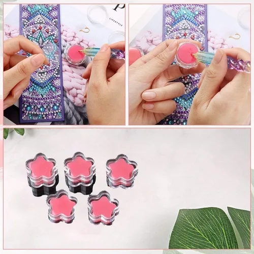 Miniatura 5 de Ovelur 7 piezas de accesorios de pintura de diamantes bolígrafos con 5 piezas de almacenamiento de cera de pintura de diamante, bolígrafos de arte