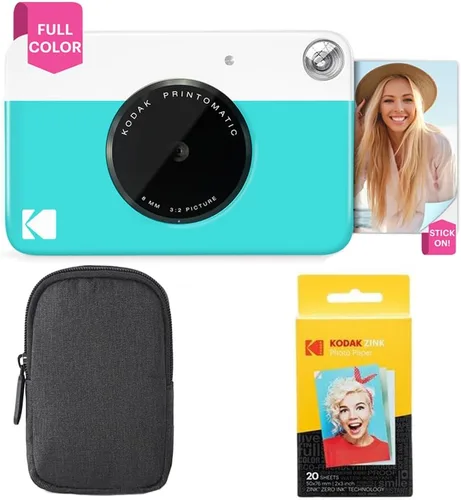 Miniatura 14 de Kodak Printomatic - Paquete de inicio de cámara de impresión instantánea a todo color + estuche de transporte + papel fotográfico Zink de 20 Negro