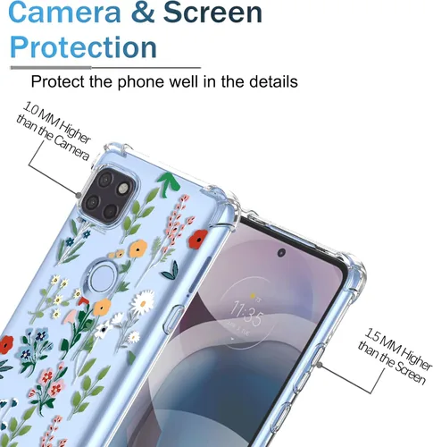 Miniatura 30 de Funda para Moto G Stylus 2021 4G Clear Flower Funda de teléfono TPU suave a prueba de golpes, antiarañazos, funda protectora para Motorola G Stylus