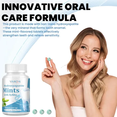 Miniatura 3 de Mentas nano hidroxiapatita – Mentas de xilitol para boca seca – Sin azúcar de hidroxiapatita – Promueve la remineralización, aliento fresco oral