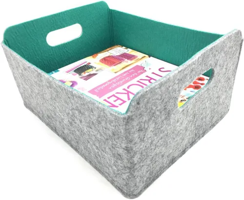 Miniatura 22 de Welaxy Cestas de almacenamiento plegables de fieltro, cubos de almacenamiento para estantes, caja de fieltro para niños, juguetes, revistas, libros