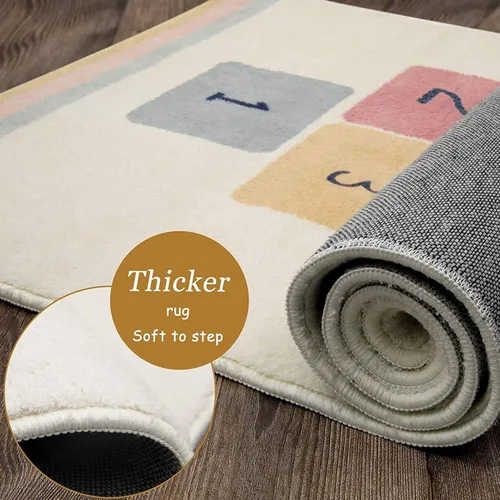 Miniatura 6 de Topotdor Alfombras de juego con diseño de cielo arcoíris, alfombra suave para dormitorio, sala de juegos, guardería, gran regalo para niñas y niños