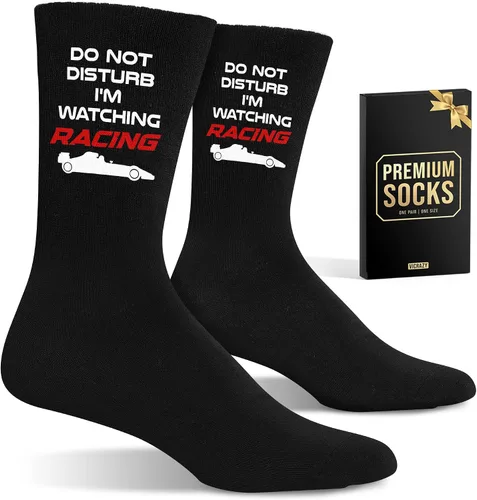 Miniatura 18 de VICRAZY Coche de Carreras, Calcetines de Coche Deportivo para Hombres, Mujeres - Regalos de Fórmula 1, Calcetines de Carreras, Rellenos de Media