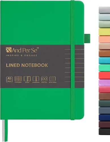 Miniatura 50 de &And Per Se - Cuaderno en blanco, 160 páginas, 5.7 x 8 pulgadas, cuaderno de rayas estrechas con papel grueso para escribir, cuaderno de tapa dura