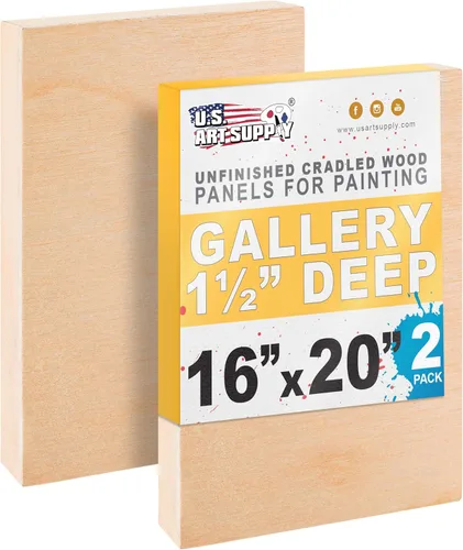 Miniatura 11 de U.S. Art Supply Paneles de madera acunados sin terminar de 8 x 10 pulgadas para pintar, galería de 1-1/2 pulgadas de profundidad (paquete de 4)