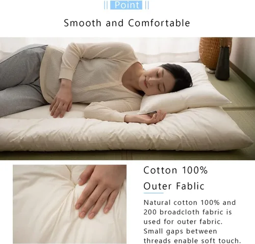 Miniatura 5 de EMOOR Colchón de futón japonés que ahorra espacio, compacto, tamaño individual, fabricado en Japón, colchón plegable para dormir, tapete de tatami