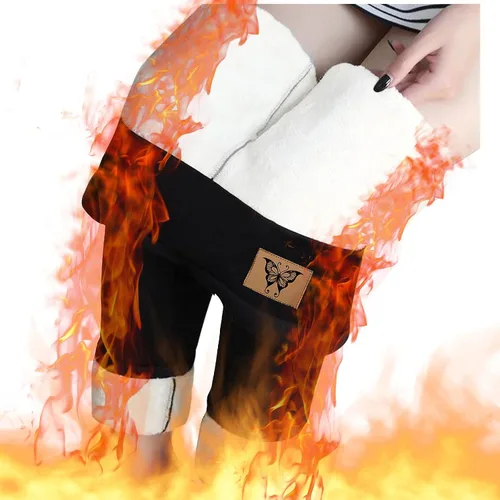 Miniatura 6 de Pantalones deportivos cálidos con forro de sherpa para mujer, de cintura alta, con forro polar, pantalones largos gruesos para exteriores