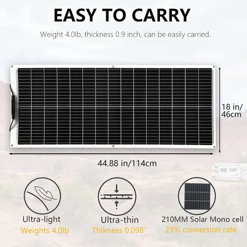Miniatura 2 de XINPUGUANG Panel solar flexible de 100 W, kit de sistema de 12 V, cables de controlador de carga de 10 A con clip de cocodrilo, cables de conector